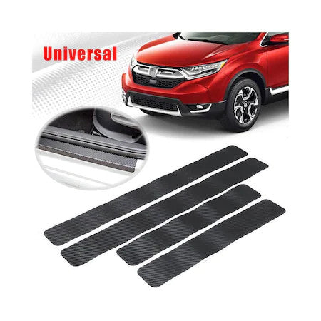 Set 4 bucati protectie praguri Carbon 3D Universal culoare neagra