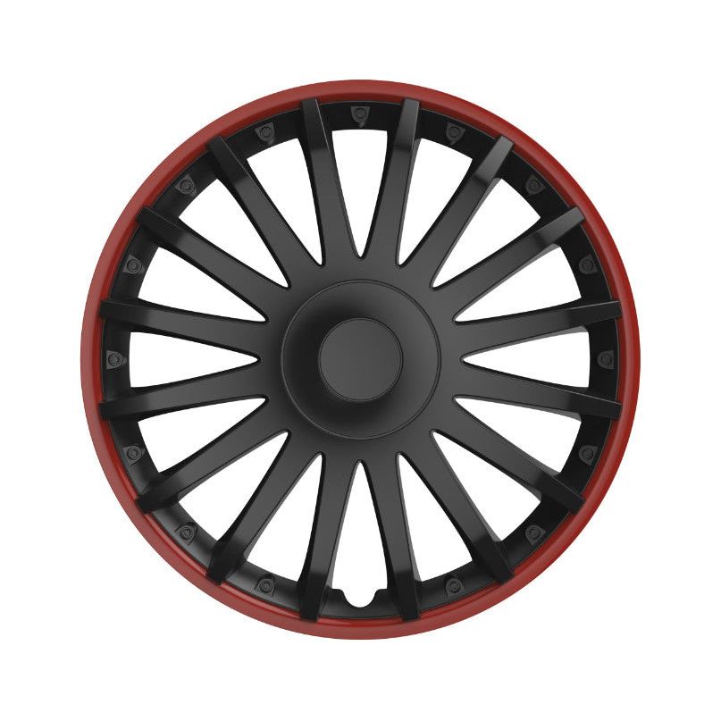 Set 4 Capace Crystal Negru Cu Rama Rosie R16