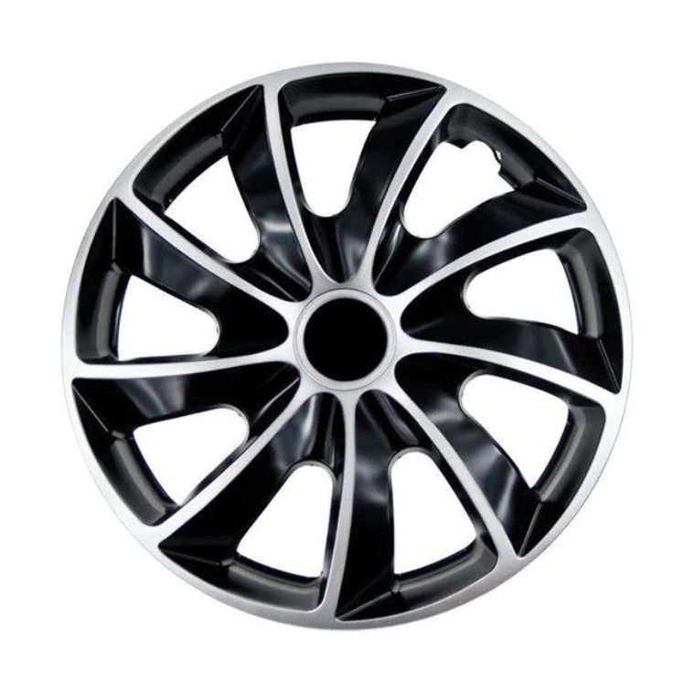 SET 4 CAPACE QUAD BICOLOR SILVER/BLACK R16
