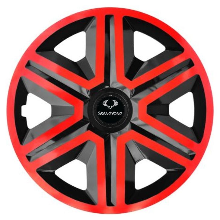 Set 4 Capace Roti Action Rosu-Negru R16, Pentru SsangYoung