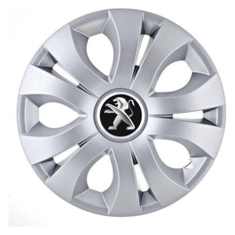 Set 4 Capace Roti 15 inchi (R15), Compatibil Cu Peugeot, model Top Gri