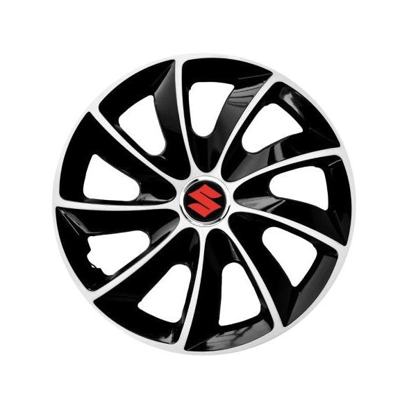 Set 4 Capace Roti potrivite jantelor de R16 inch, pentru Suzuki, model Stig Extra Black & White