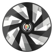Set 4 Capace Roti, potrivite jantelor de R14, pentru Alfa Romeo, model vector black and silver