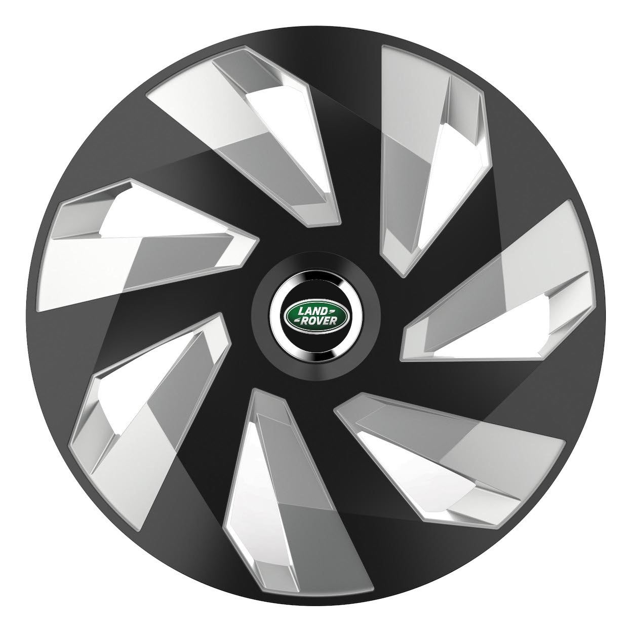 Set 4 Capace Roti, potrivite jantelor de R14, pentru Land Rover, model vector black and silver