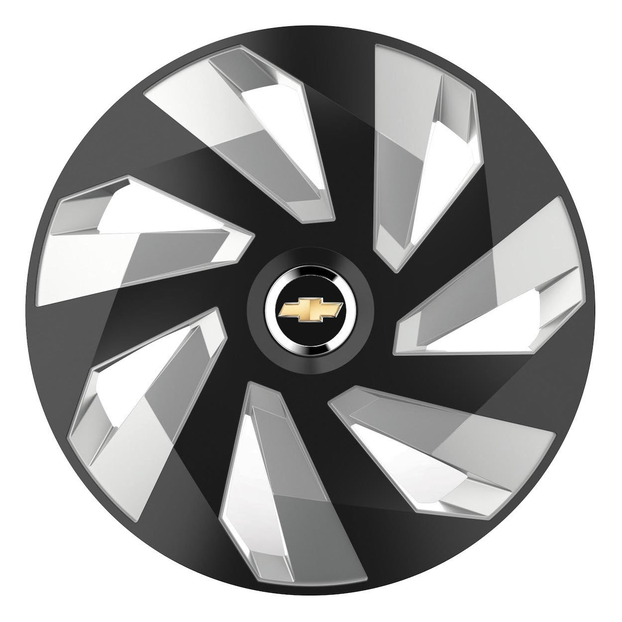 Set 4 Capace Roti, potrivite jantelor de R14, pentru Chevrolet, model vector black and silver