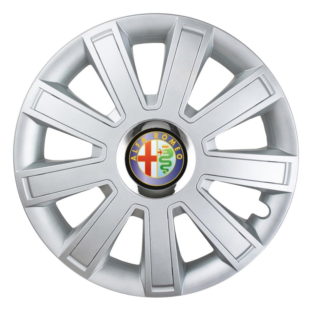 Комплект 4 таса, подходящи за джанти R15, за Alfa Romeo, хромиран модел flash