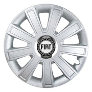 4 darabos dísztárcsa készlet, R15 felnikre alkalmas, Fiat autókhoz, krómozott villám modell