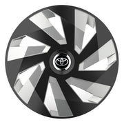 Set 4 Capace Roti, potrivite jantelor de R15, pentru Toyota, model vector black and silver