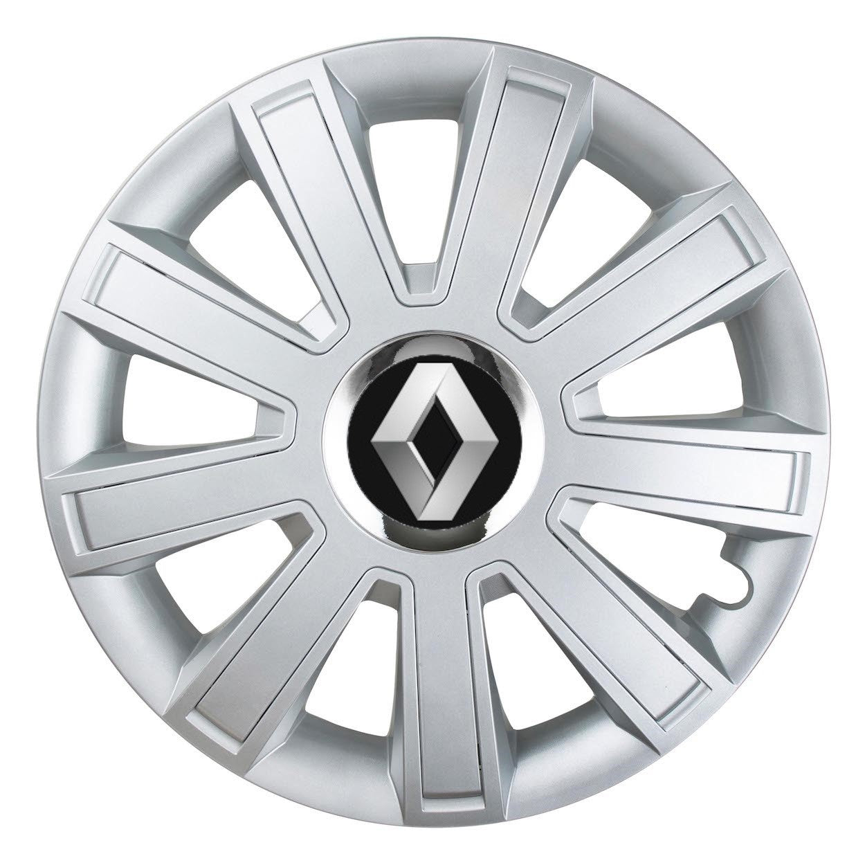 Set 4 Capace Roti, potrivite jantelor de R15, pentru Renault, model flash cromat