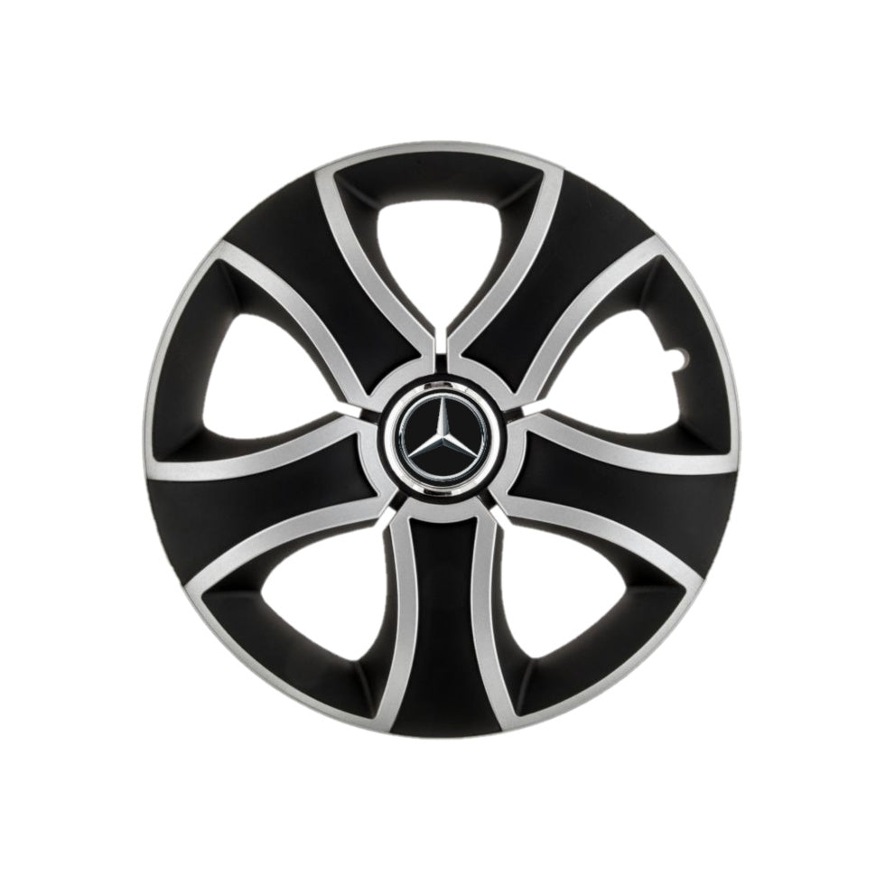 4 db-os 13 hüvelykes (R13) Bis szürke-fekete Mercedes Benz kompatibilis kerékborító készlet