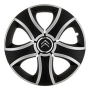 Set 4 Capace Roti 14 inchi (R14) Bis Gri-Negru, Compatibile Cu Citroen