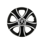 Set 4 Capace Roti 15 inchi (R15) Bis Gri-Negru, Compatibile Cu Peugeot