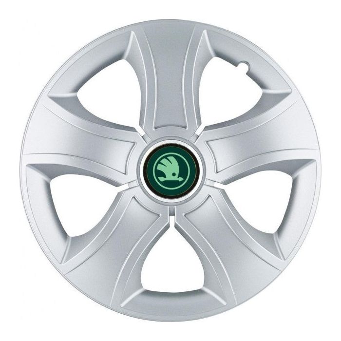 4 db-os 14 hüvelykes (R14) kerékborító készlet, Bis szürke, Skoda zölddel kompatibilis