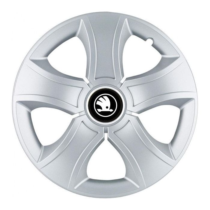 Set 4 Capace Roti 16 inchi (R16) Bis Gri, Compatibile Cu Skoda Alb Negru