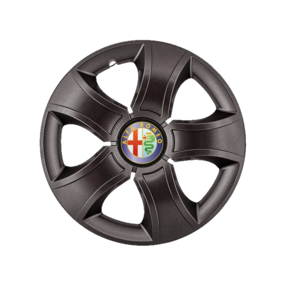 Set 4 Capace Roti 14 inchi (R14) Bis Negru, Compatibile Cu Alfa Romeo