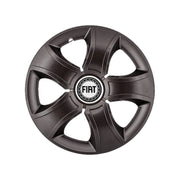 Set 4 Capace Roti 15 inchi (R15) Bis Negru, Compatibile Cu Fiat