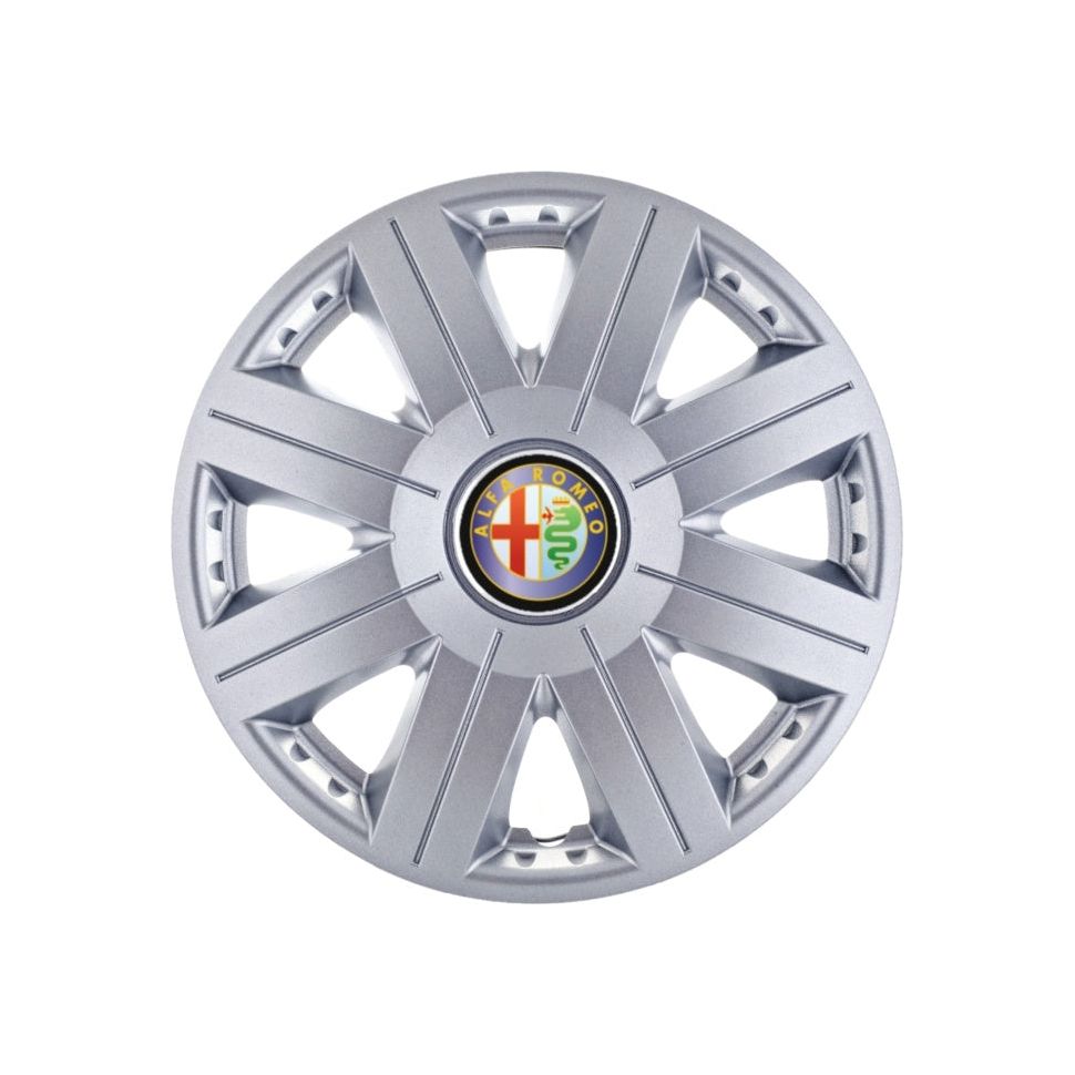 Set 4 capace roti Cosmos cromat R15, pentru gama auto Alfa Romeo