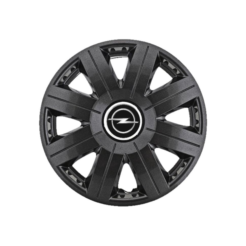 Set 4 Capace Roti 15 inchi (R15) Cosmos Negru, Compatibile cu Opel