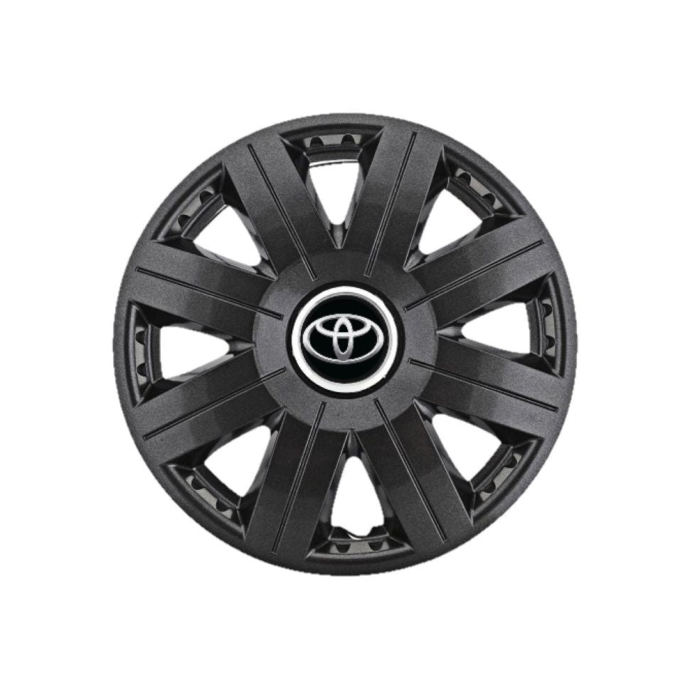 Set 4 Capace Roti 15 inchi (R15) Cosmos Negru, Compatibile cu Toyota