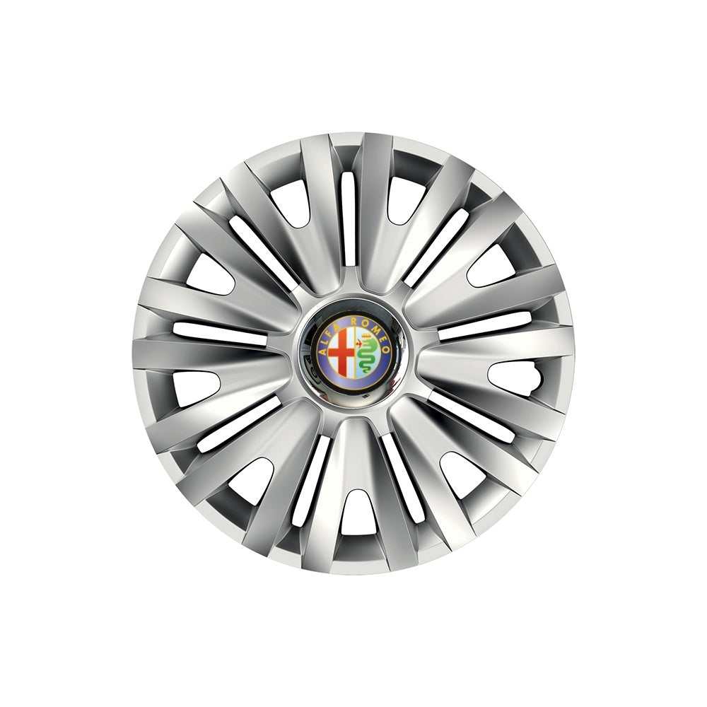 Set 4 capace roti Cu Inel Cromat Royal R15 Compatibil Cu Alfa Romeo
