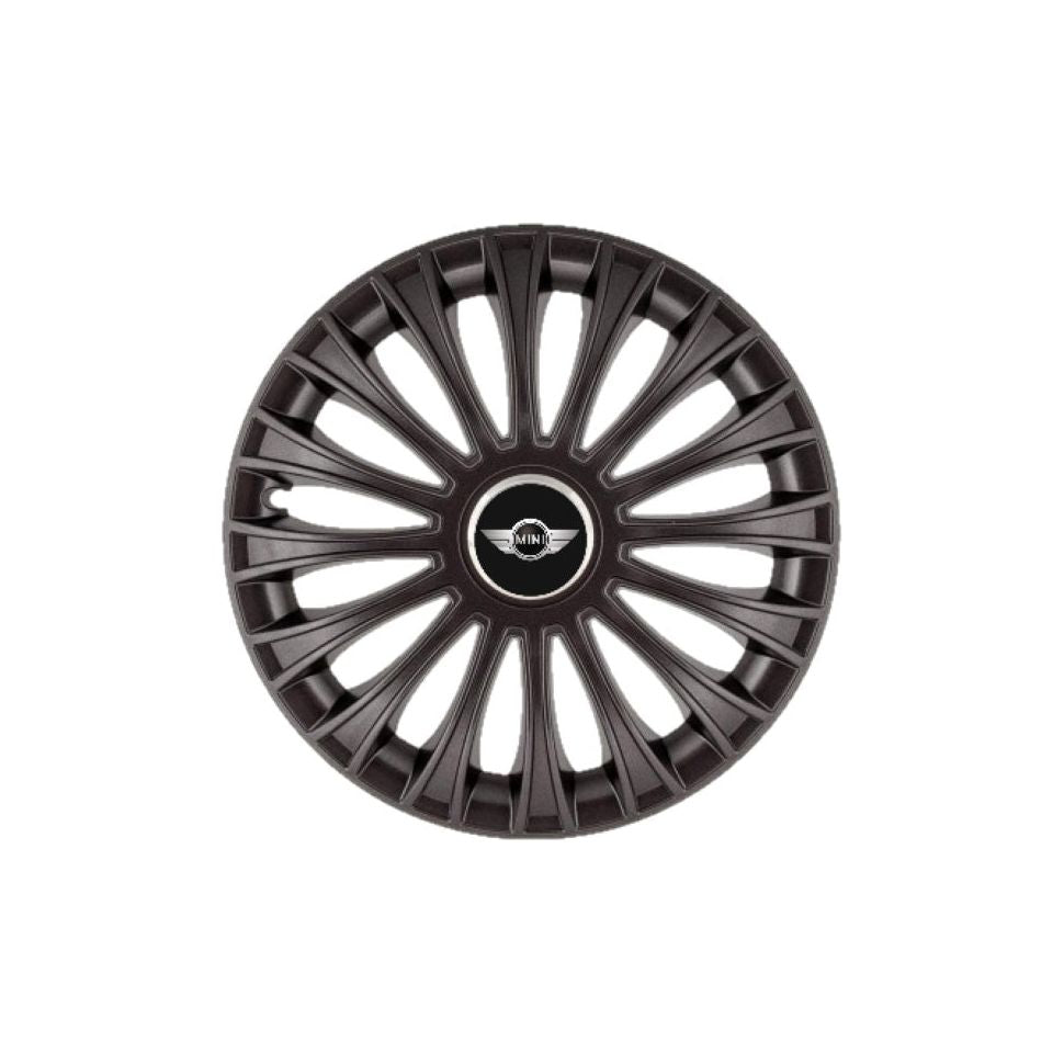 Set 4 Capace Roti 15 inchi (R15) Dino Negru, Compatibile cu Minicooper