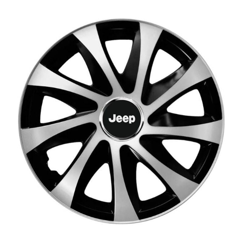Set 4 capace roti Drift exrta Gri-Negru R14 Compatibil Cu Jeep