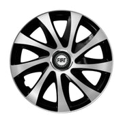 Set 4 capace roti Drift exrta Gri-Negru R15 Compatibil Cu Fiat