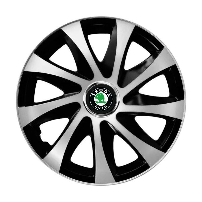 Комплект 4 броя тасове Drift сиво-черни R16, съвместими с Skoda