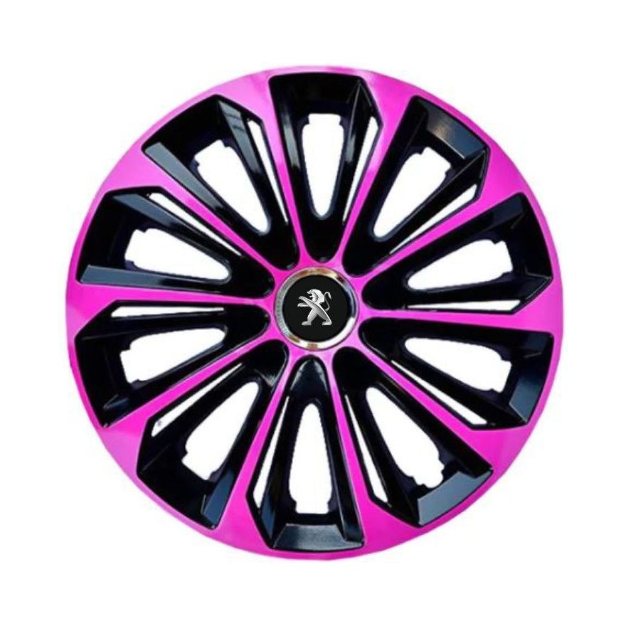 Set 4 capace roti 15 inchi (R15) Extra Strong Pink, Compatibile Cu Peugeot