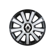 4 darabos Flash szürke-fekete R14 dísztárcsa készlet Renault személygépkocsikhoz