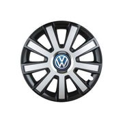4 darabos szürke-fekete villámvédő R14 dísztárcsa készlet Volkswagen személygépkocsikhoz