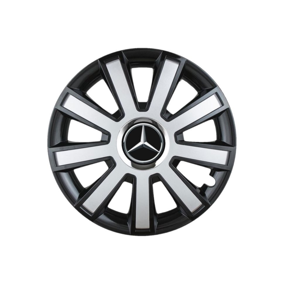 Set 4 capace roti Flash Gri-Negru R15 pentru gama auto Mercedes