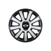 4 darabos Flash Grey-Black R15 dísztárcsa készlet Mini Cooper autókhoz