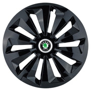 4 darabos Fox fekete R14 dísztárcsa készlet, Skoda kompatibilis