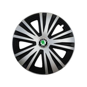 Set 4 capace roti Glory Gri-Negru R14, Compatibil Cu Skoda