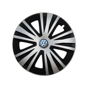 4 db-os Glory szürke-fekete R15 kerékborítás készlet, Volkswagenhez kompatibilis