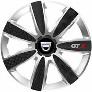 4 db-os GTX Karbon Szürke-Fekete Kerékagy Szett, Dacia R14-hez