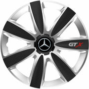 4 db-os GTX karbon dísztárcsa szett szürke-fekete R14, Mercedeshez