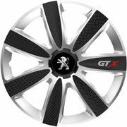 4 db-os GTX karbon dísztárcsa szett szürke-fekete R14, Peugeot-hoz