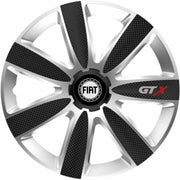 4 db-os GTX karbon dísztárcsa szett szürke-fekete R15, Fiathoz