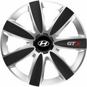 4 db-os GTX karbon kerékszett szürke-fekete R15, Hyundai-hoz