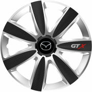 4 db-os GTX karbon dísztárcsa szett szürke-fekete R16, Mazda-hoz