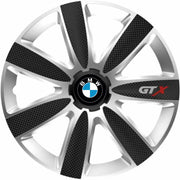 4 db-os GTX karbon dísztárcsa szett szürke-fekete R17, BMW-hez