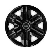 Set 4 capace roti Hubcaps fast black R14 Compatibil Cu Audi