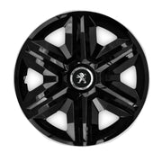 Set 4 capace roti hubcaps fast black R14 Compatibil Cu Peugeot