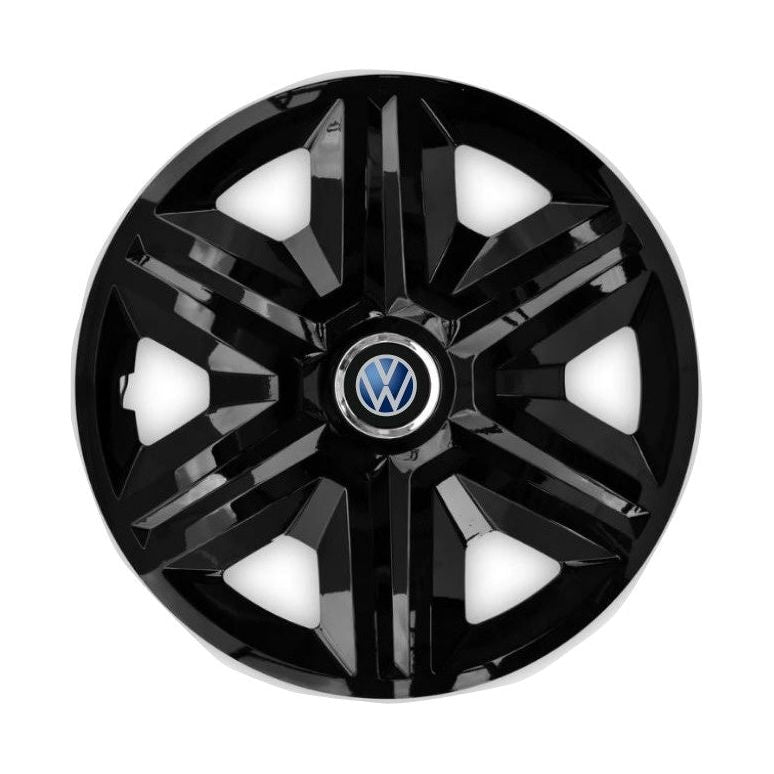 Set 4 capace roti hubcaps fast black R14 Compatibil Cu VW
