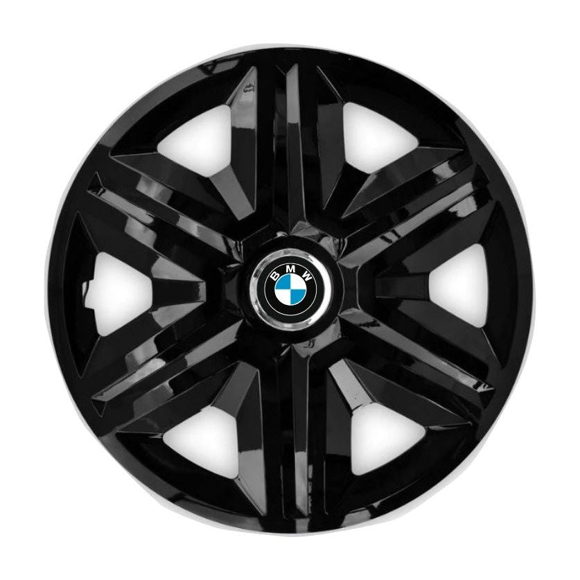 Set 4 capace roti Hubcaps fast black R15 Compatibil Cu BMW