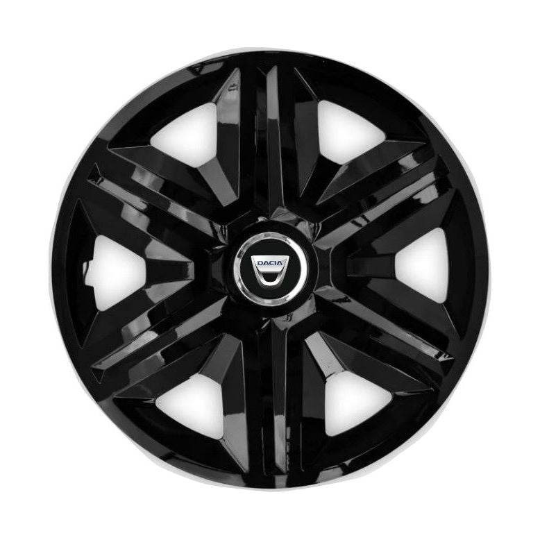 Set 4 capace roti Hubcaps fast black R15 Compatibil Cu Dacia