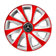 4 db-os 14 colos R14-es Drift piros-szürke dísztárcsa szett, Mercedes-hez kompatibilis
