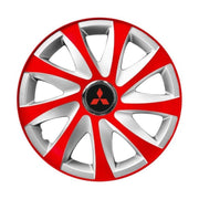 4 db-os 14 colos R14 Drift piros-szürke dísztárcsa szett, Mitsubishi-kompatibilis